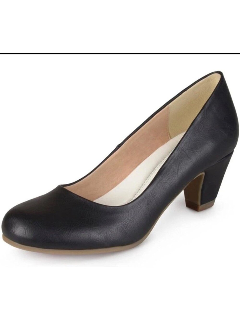 Journee Collection Luu-m Black Padded Block Heel Pumps US 10 M NIB